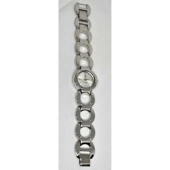 Women's NY&C Elegant Round Silver Tone Dial Case Link Bracelet Band Watch 13 - Picture 6 of 9